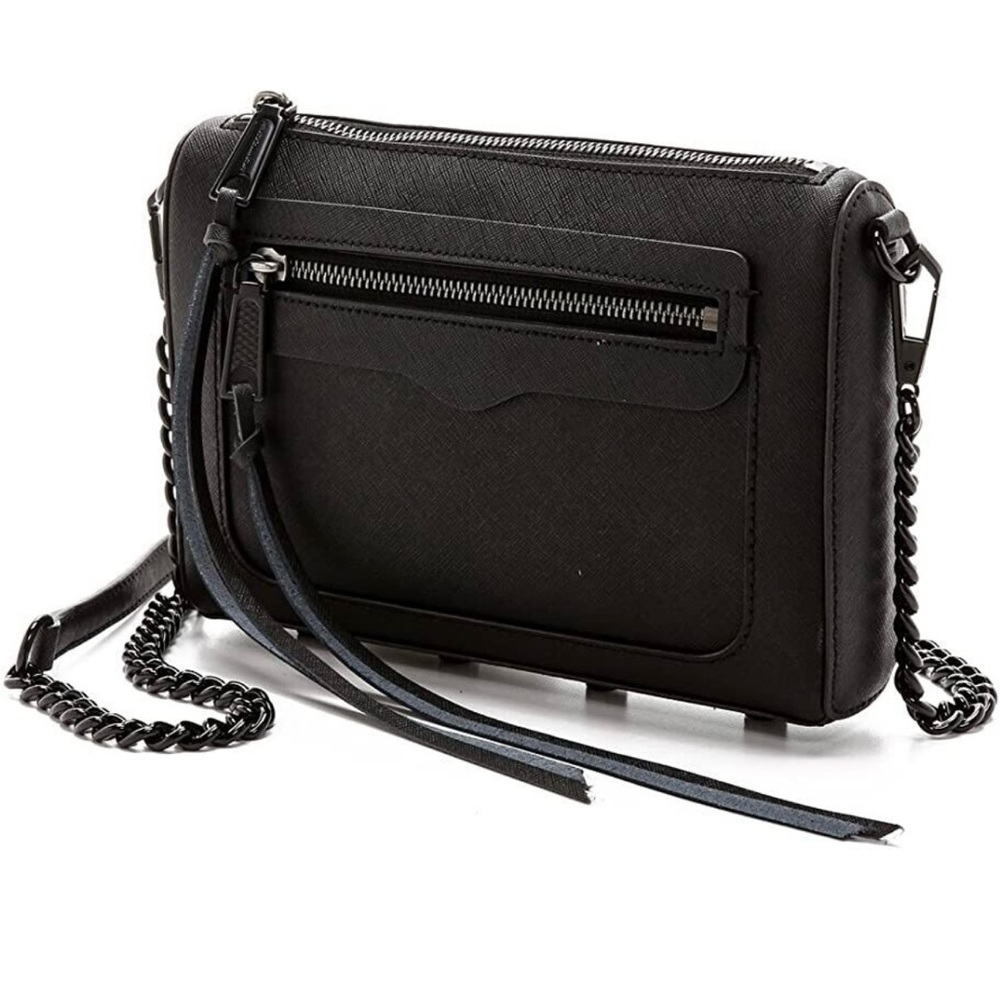 Rebecca Minkoff Avery Black Saffiano Leather Chain Strap
Crossbody Bag